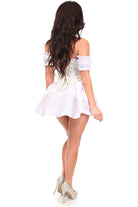 Top Drawer Steel Boned White Brocade & Taffeta Corset Dress - Daisy Corsets