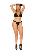 Elegant Moments Plus Size Fishnet Bra Top And G-string Set